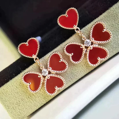 [Leaves]SWEET CLOVER CARNELIAN EARRINGS