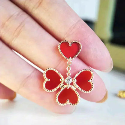 [Leaves]SWEET CLOVER CARNELIAN EARRINGS