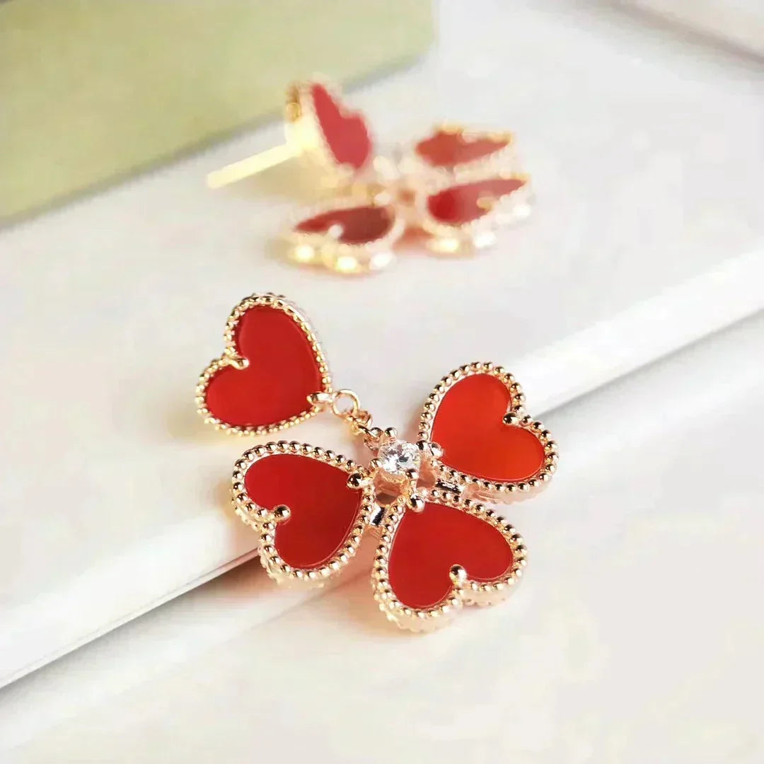 [Leaves]SWEET CLOVER CARNELIAN EARRINGS