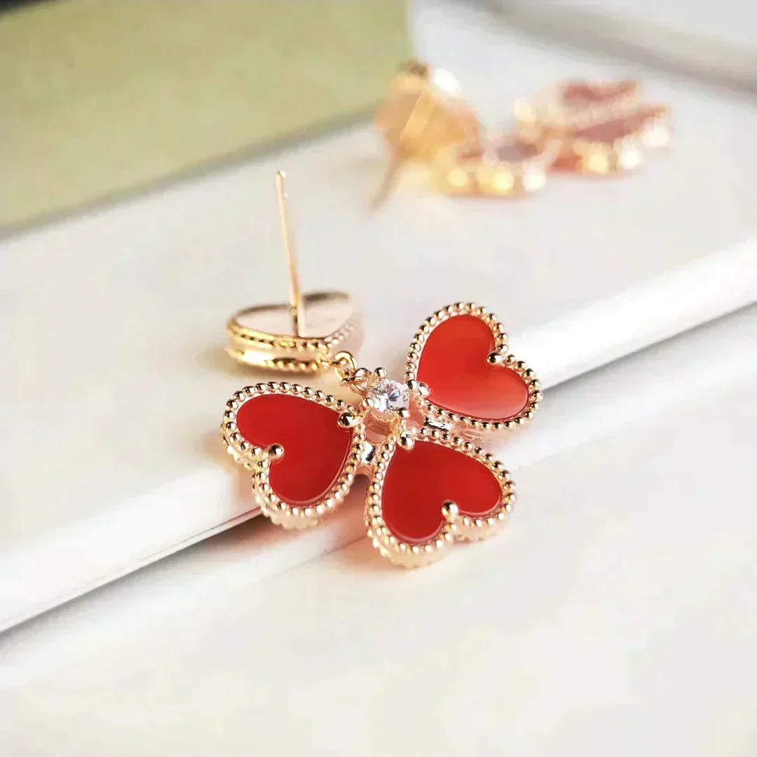 [Leaves]SWEET CLOVER CARNELIAN EARRINGS