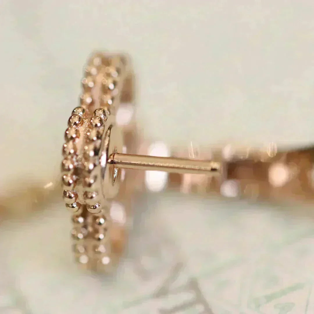 [Leaves]CLOVER MEDIUM 1 MOTIFS FUll DIAMOND EARRINGS