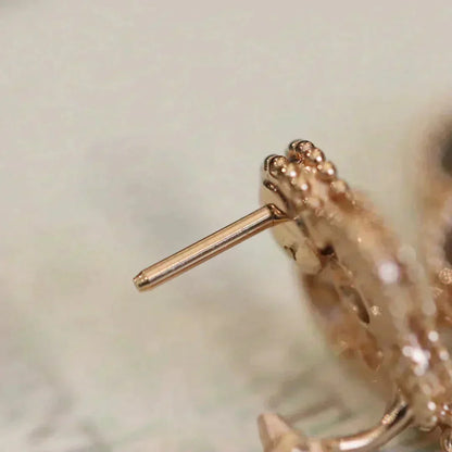 [Leaves]CLOVER MEDIUM 1 MOTIFS FUll DIAMOND EARRINGS