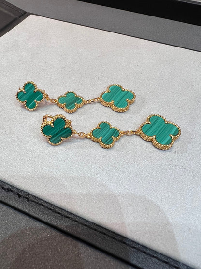 [Leaves]CLOVER MALACHITE 3 MOTIFS GOLD