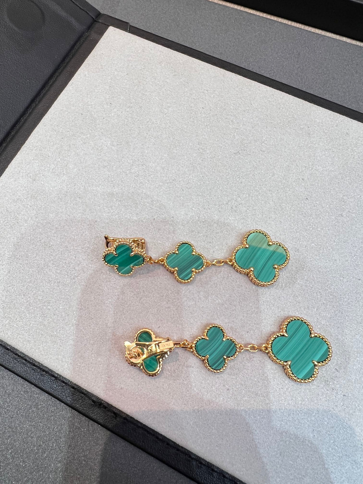 [Leaves]CLOVER MALACHITE 3 MOTIFS GOLD