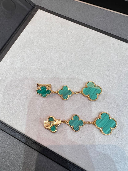 [Leaves]CLOVER MALACHITE 3 MOTIFS GOLD