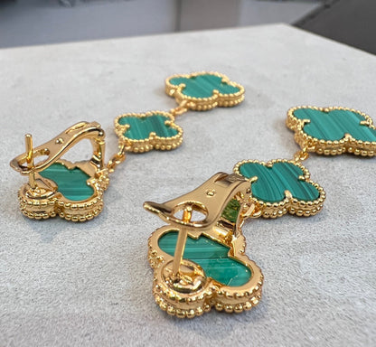 [Leaves]CLOVER MALACHITE 3 MOTIFS GOLD
