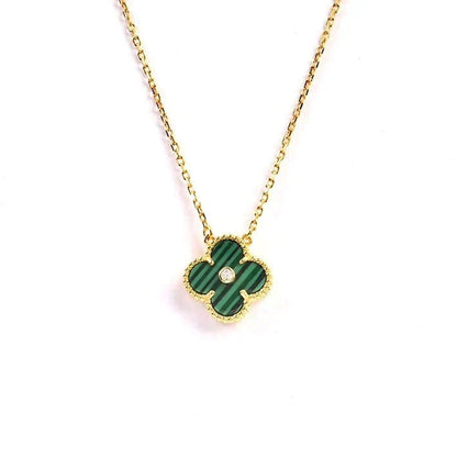 [Leaves]CLOVER 15MM DIAMOND TURQUOISE NECKLACE
