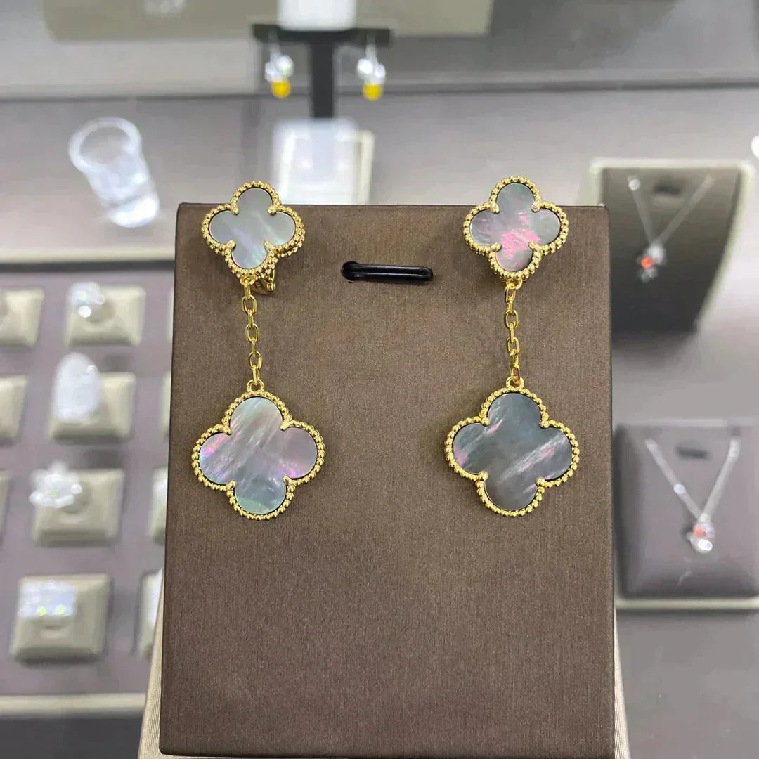 [Leaves]CLOVER 2 MOTIFS  EARRINGS (MULTIPLE CHOICESC