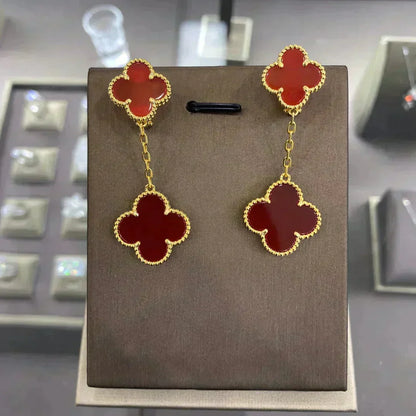 [Leaves]CLOVER 2 MOTIFS  EARRINGS (MULTIPLE CHOICESC