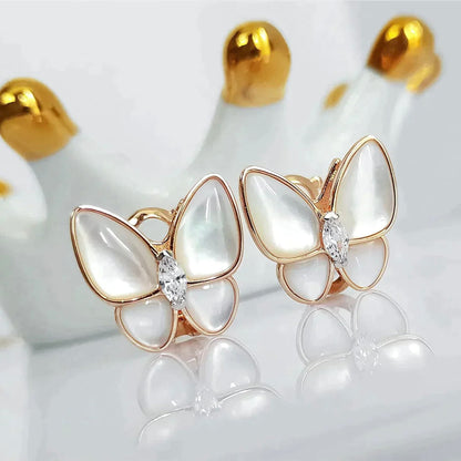 [Leaves]BUTTERFLY MOP DIAMOND EARRINGS