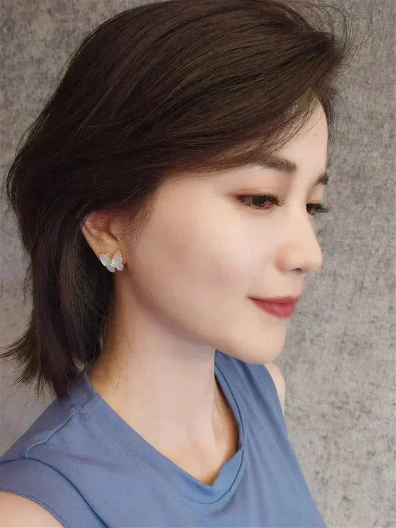 [Leaves]BUTTERFLY MOP DIAMOND EARRINGS