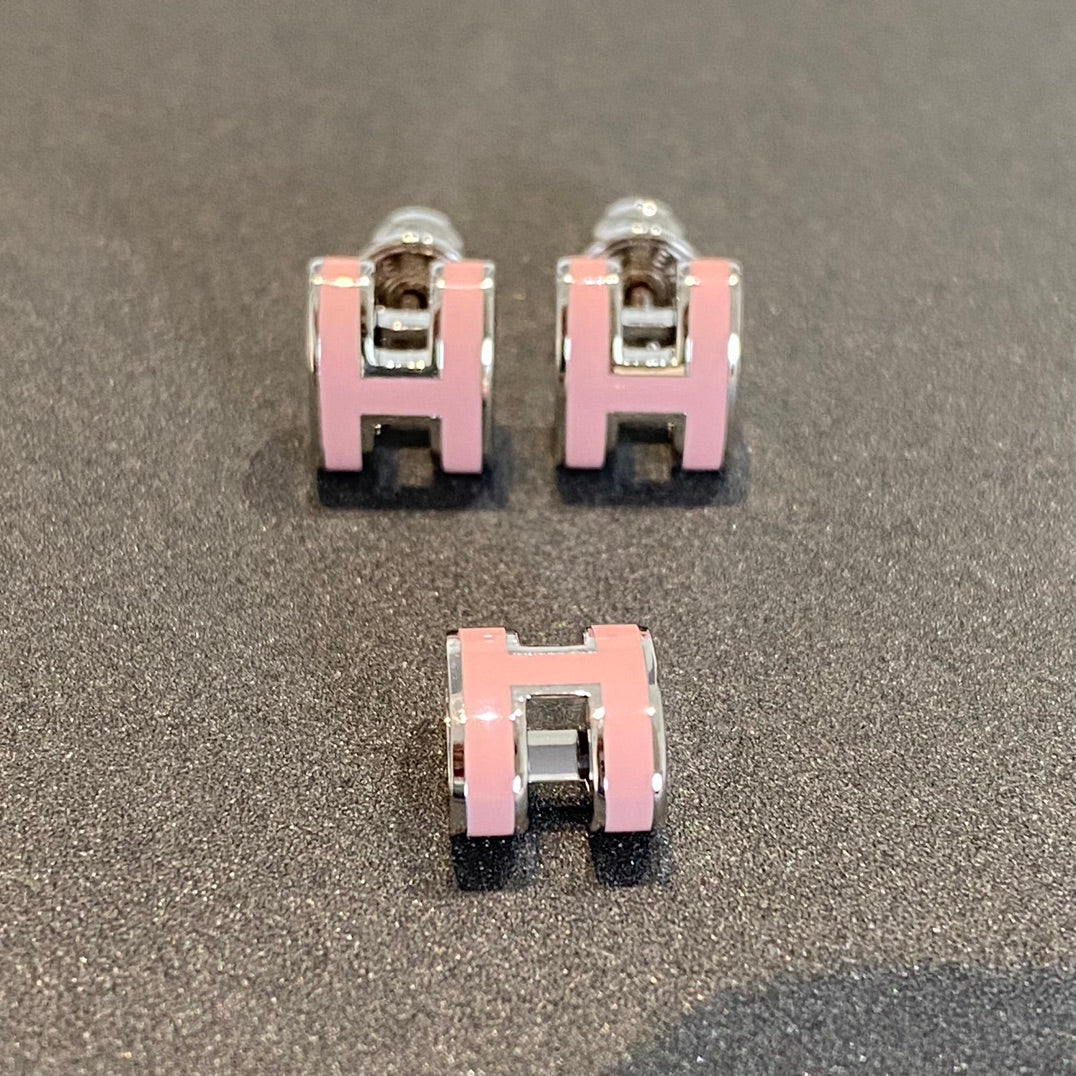 [Leaves]MINI POP H SILVER EARRINGS PINK