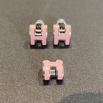 [Leaves]MINI POP H SILVER EARRINGS PINK