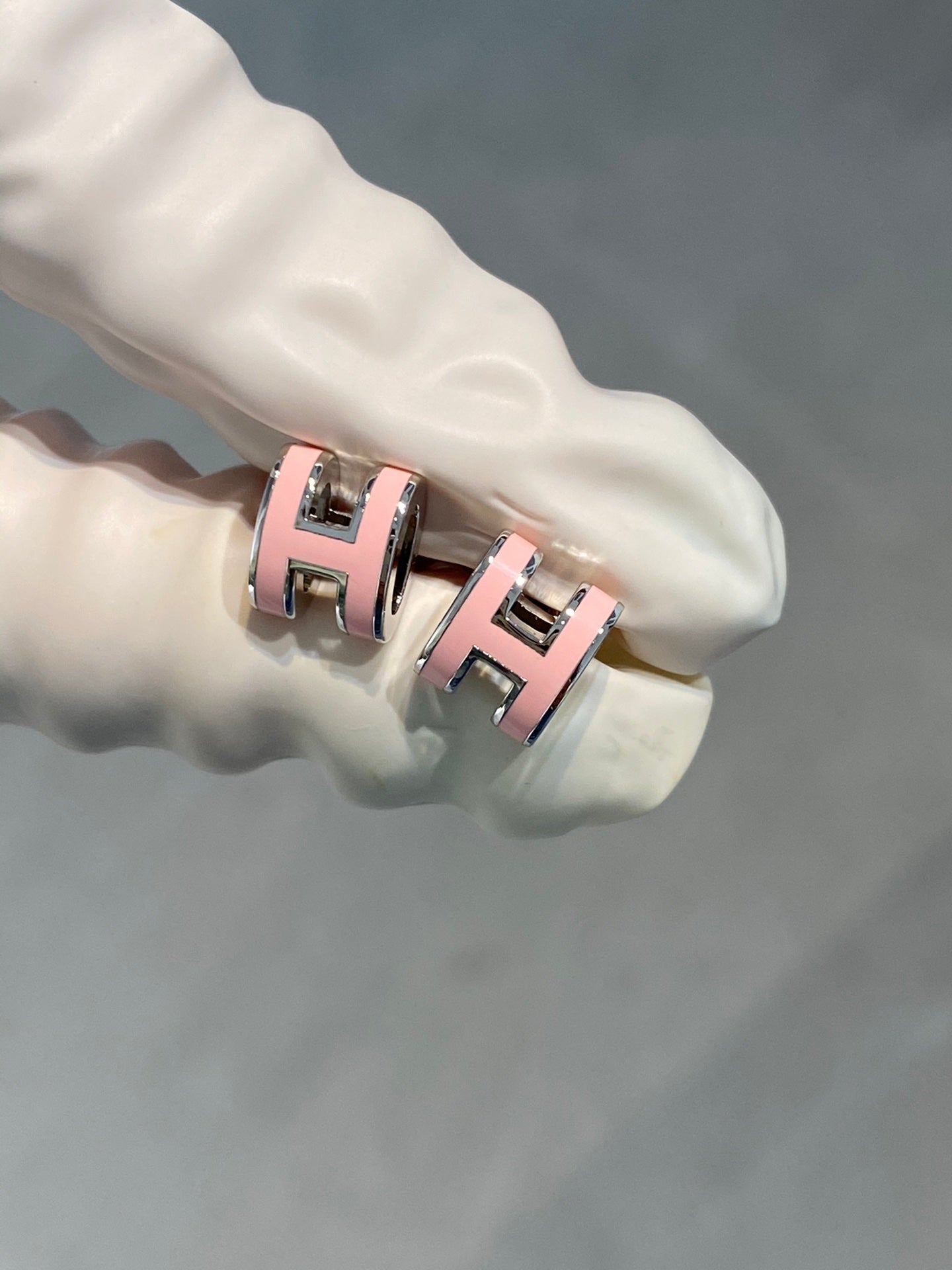 [Leaves]MINI POP H SILVER EARRINGS PINK