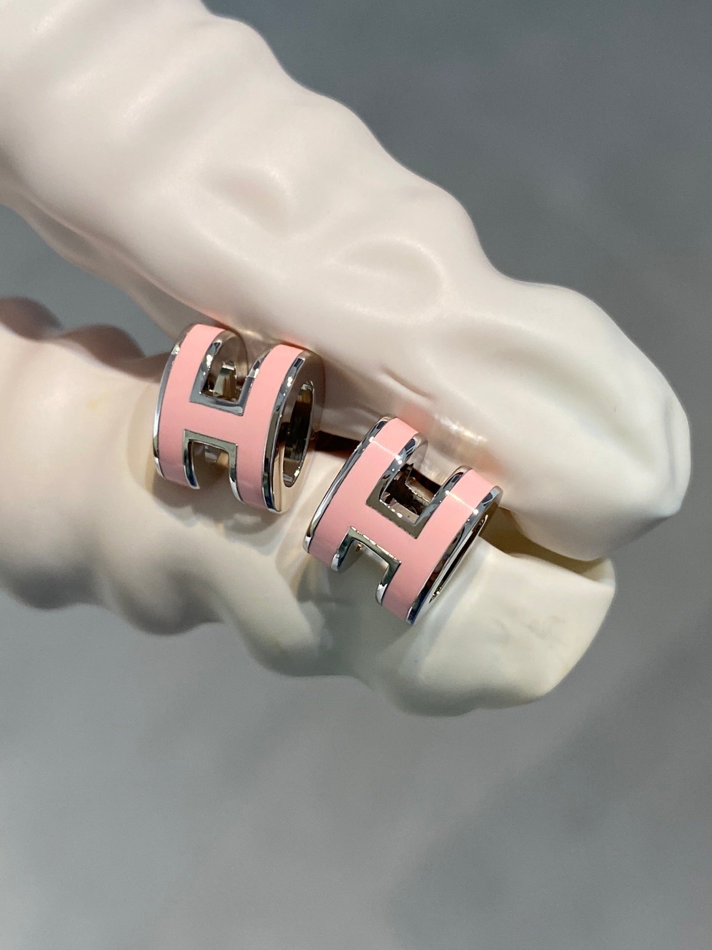 [Leaves]MINI POP H SILVER EARRINGS PINK
