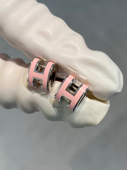 [Leaves]MINI POP H SILVER EARRINGS PINK