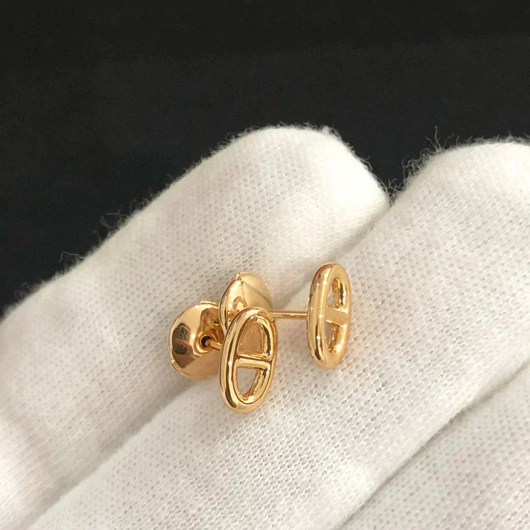 [Leaves]CHAINE SMALL EARRINGS GOLD AND SILVER