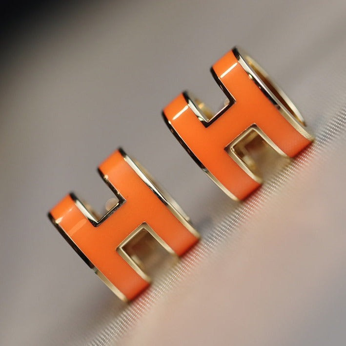 [Leaves]MINI POP H EARRINGS ORANGE