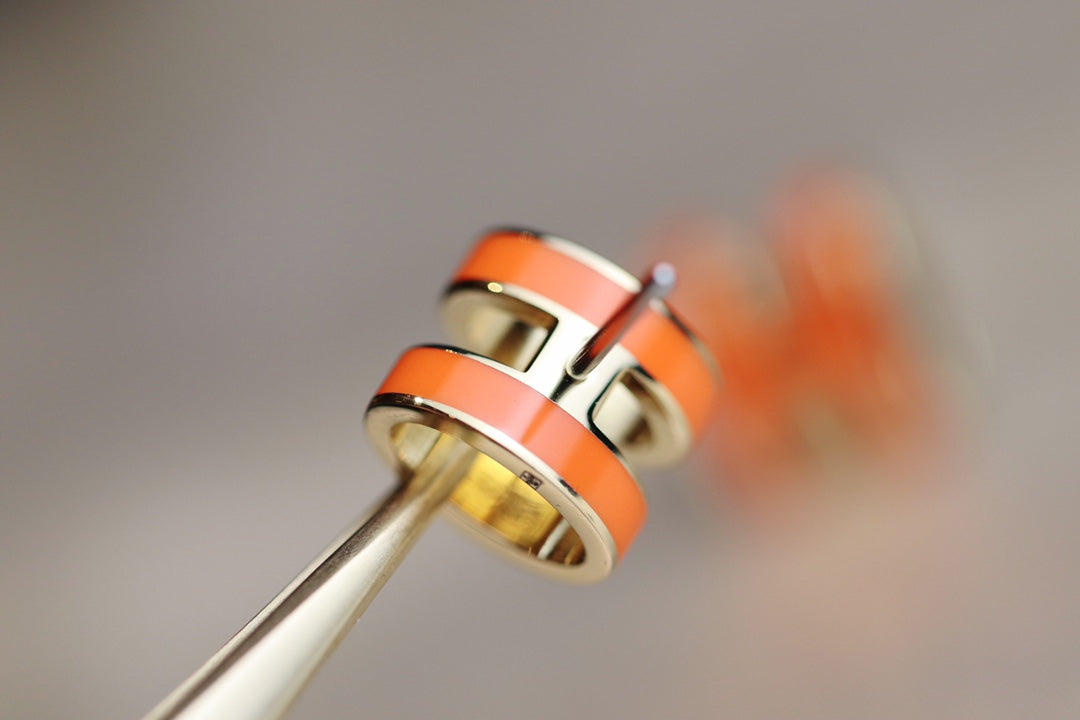 [Leaves]MINI POP H EARRINGS ORANGE