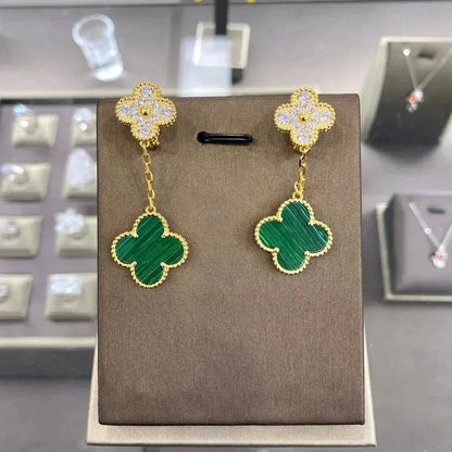 [Leaves]CLOVER  2 MOTIFS  DIAMOND  EARRINGS (MULTIPLE CHOICESç´