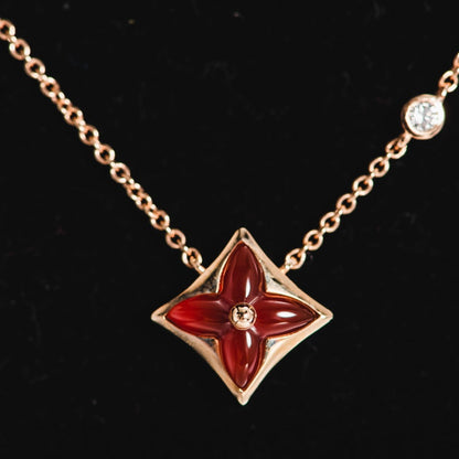 [Leaves]STAR NECKLACE ROSE GOLD 1 DIAMOND