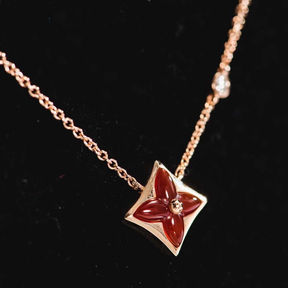 [Leaves]STAR NECKLACE ROSE GOLD 1 DIAMOND