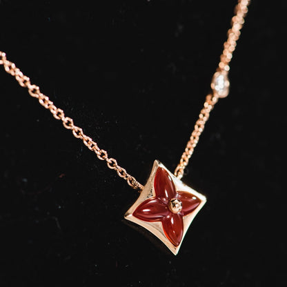 [Leaves]STAR NECKLACE ROSE GOLD 1 DIAMOND
