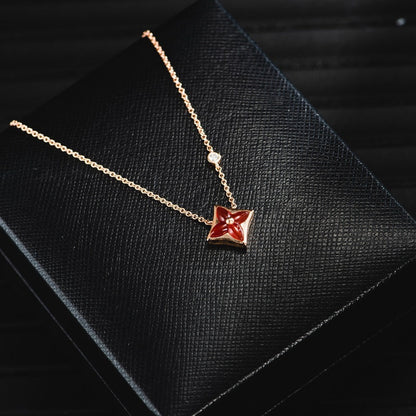 [Leaves]STAR NECKLACE ROSE GOLD 1 DIAMOND