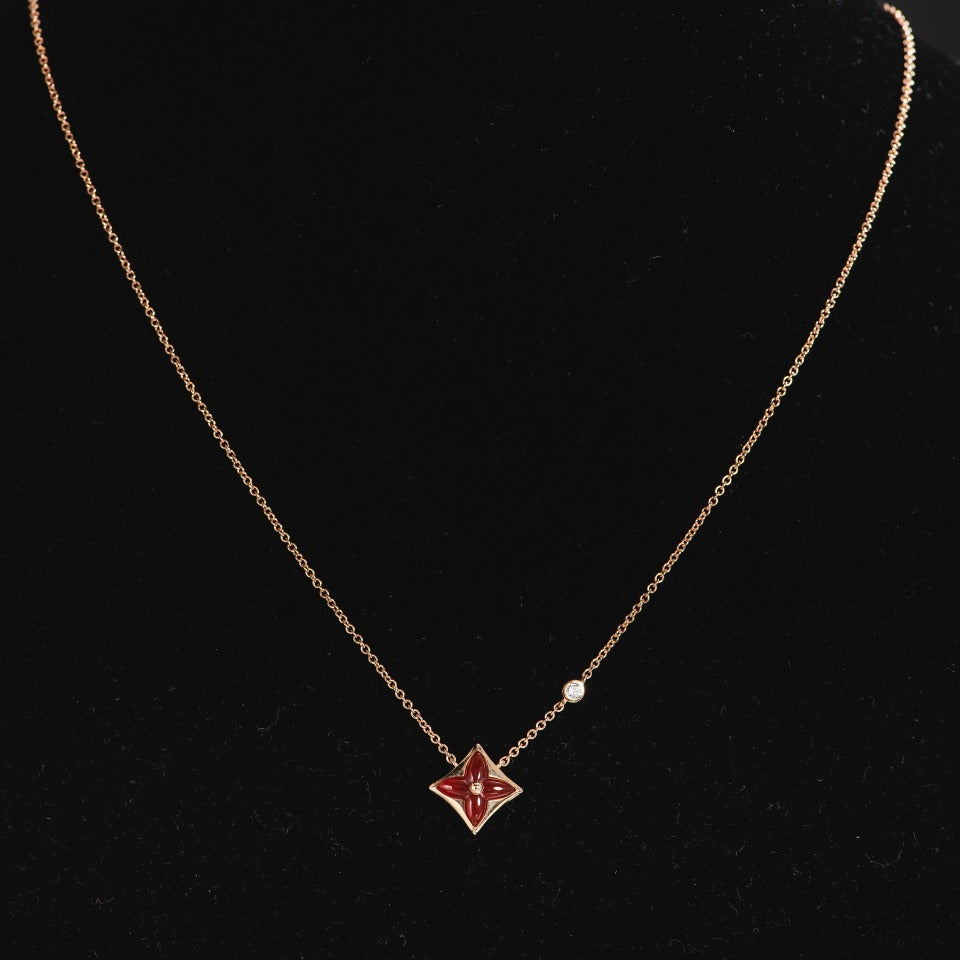 [Leaves]STAR NECKLACE ROSE GOLD 1 DIAMOND