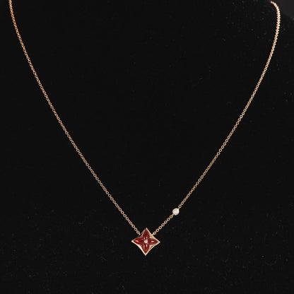 [Leaves]STAR NECKLACE ROSE GOLD 1 DIAMOND