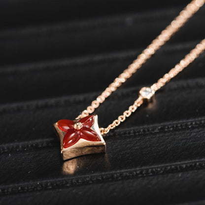 [Leaves]STAR NECKLACE ROSE GOLD 1 DIAMOND