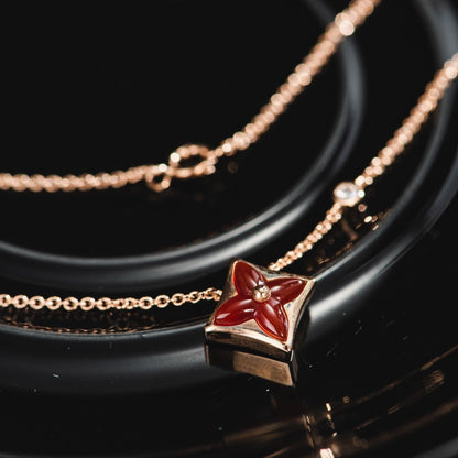 [Leaves]STAR NECKLACE ROSE GOLD 1 DIAMOND