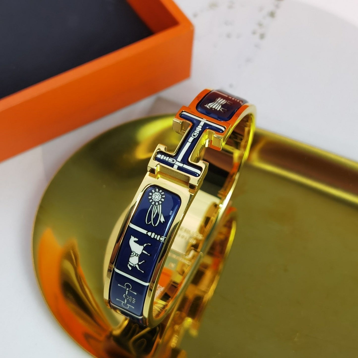 [Leaves]H COUVERTURES DARK BLUE BRACELET