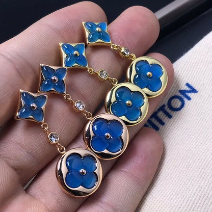 [Leaves]STAR AND SUN AGATE DIAMOND EARRINGS