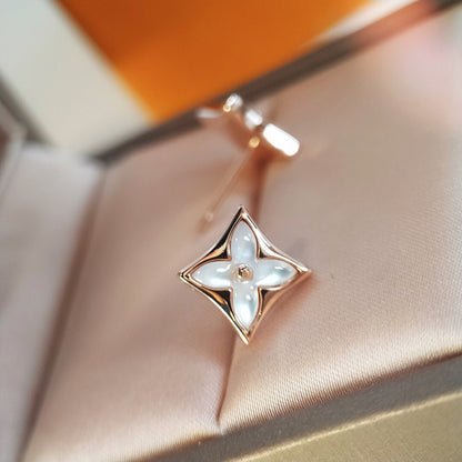 [Leaves]STAR MOP ROSE GOLD EARRINGS