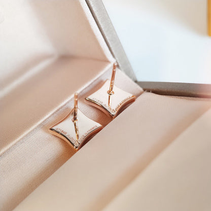 [Leaves]STAR MOP ROSE GOLD EARRINGS