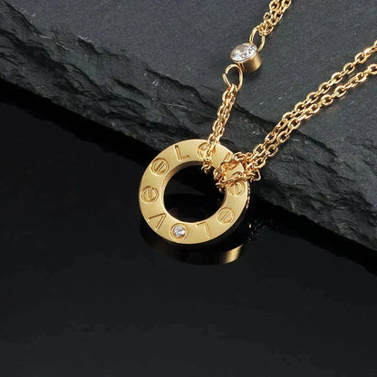 [Leaves]LOVE NECKLACE 16MM 2 DIAMONDS