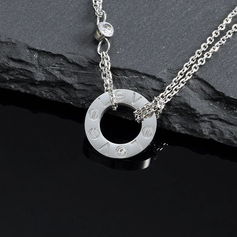 [Leaves]LOVE NECKLACE 16MM 2 DIAMONDS