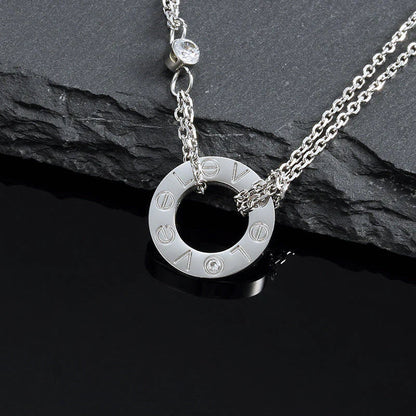 [Leaves]LOVE NECKLACE 16MM 2 DIAMONDS