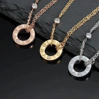 [Leaves]LOVE NECKLACE 16MM 2 DIAMONDS