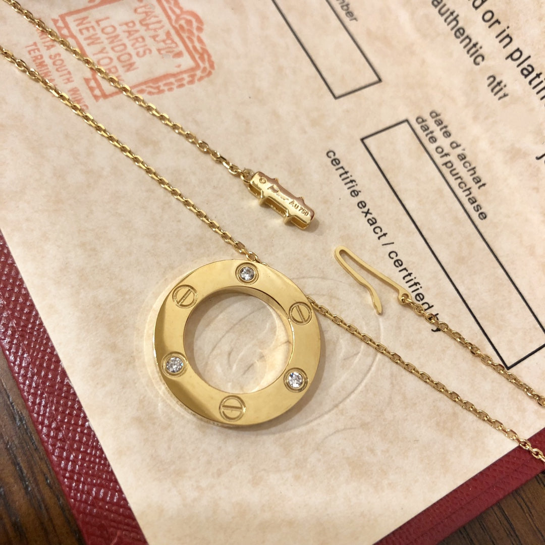 [Leaves]LOVE NECKLACE 16MM 3 DIAMONDS