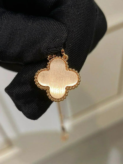 [Leaves]CLOVER 15MM DIAMOND RHODONITE NECKLACE