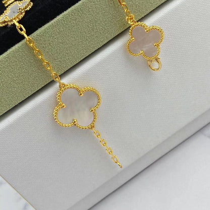 [Leaves]MAGIC CLOVER MOP GOLD BRACELET 5 MOTIFS