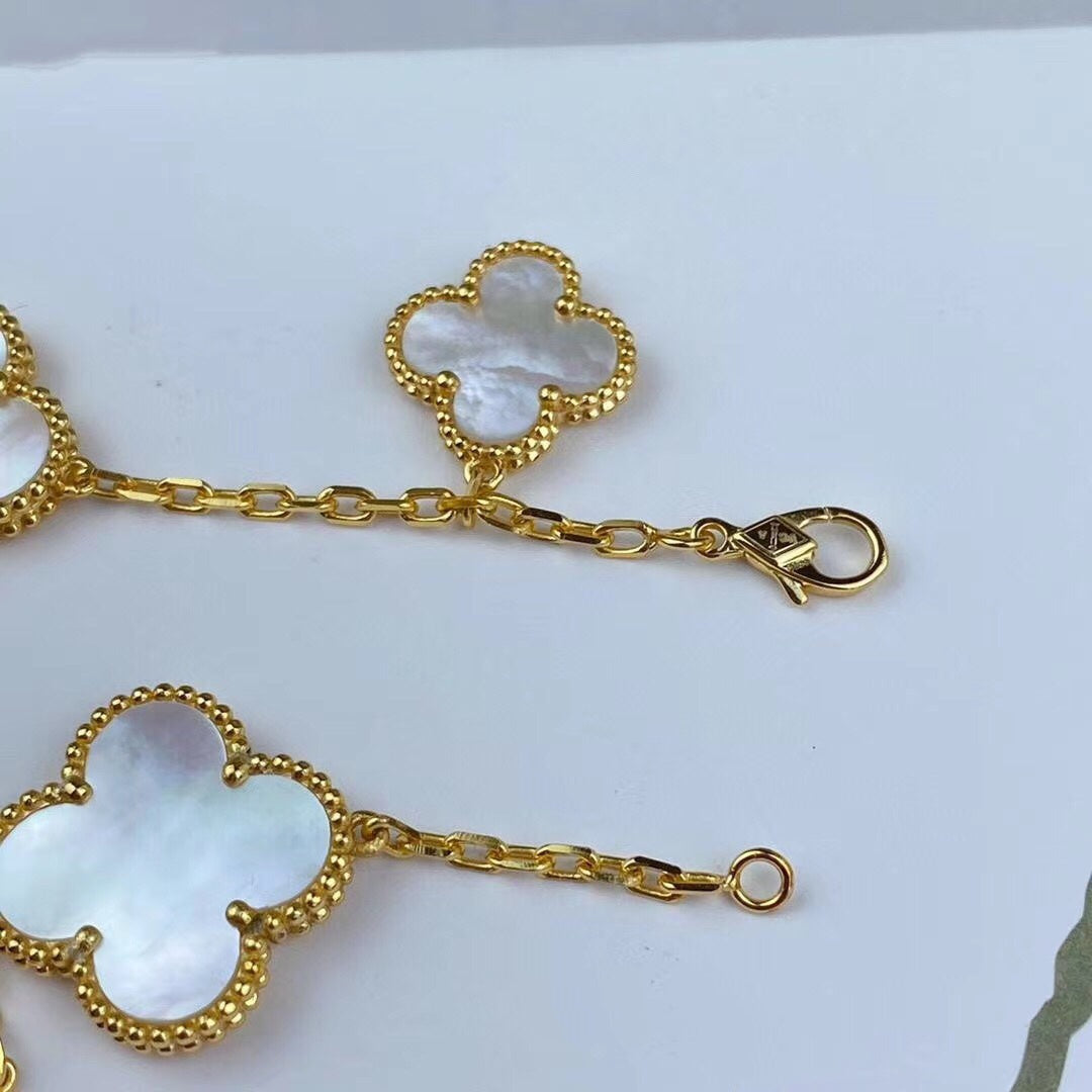[Leaves]MAGIC CLOVER MOP GOLD BRACELET 5 MOTIFS