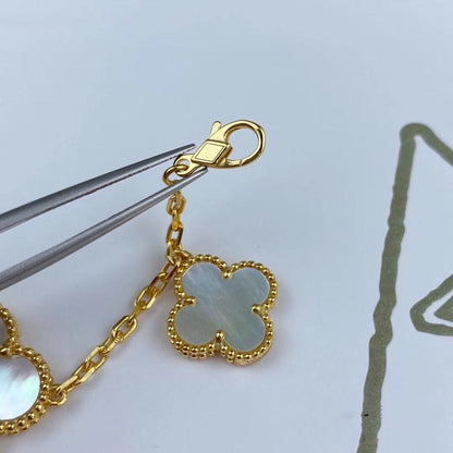 [Leaves]MAGIC CLOVER MOP GOLD BRACELET 5 MOTIFS