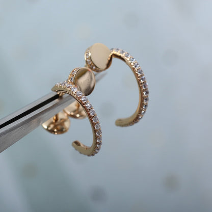 [Leaves]JUSTE EARRINGS 12.75MM PINK GOLD DIAMOND