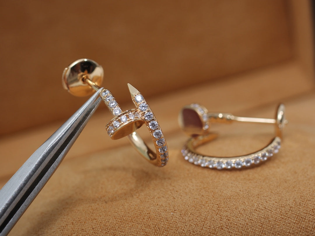 [Leaves]JUSTE EARRINGS 12.75MM PINK GOLD DIAMOND