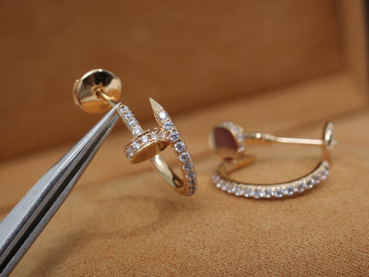 [Leaves]JUSTE EARRINGS 12.75MM PINK GOLD DIAMOND