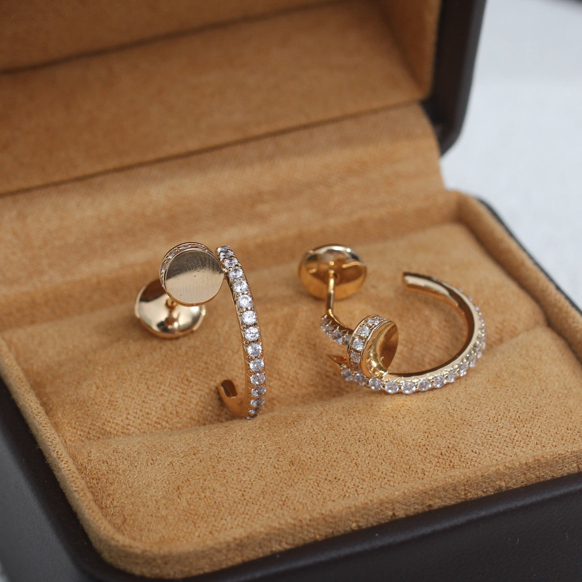 [Leaves]JUSTE EARRINGS 12.75MM PINK GOLD DIAMOND