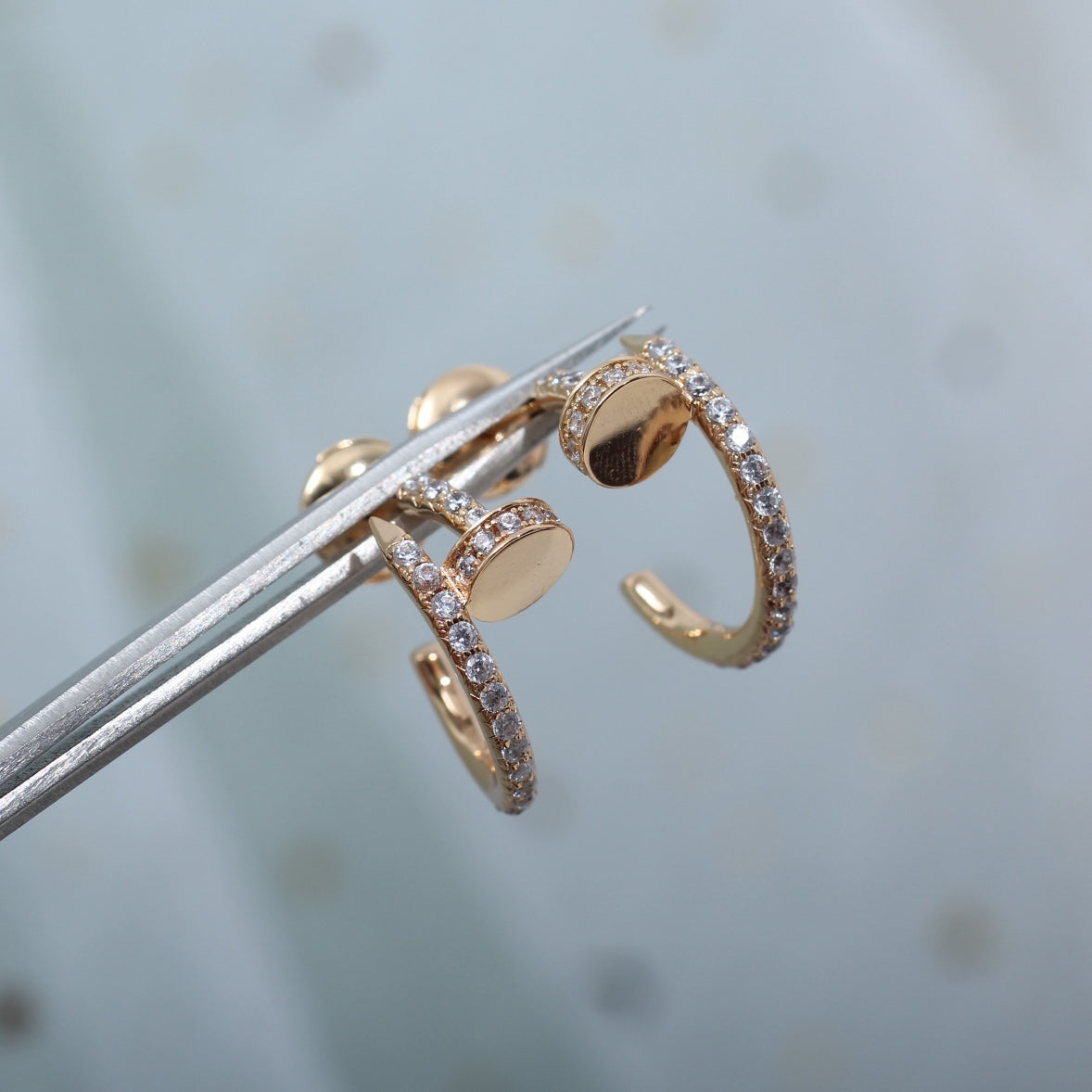 [Leaves]JUSTE EARRINGS 12.75MM PINK GOLD DIAMOND